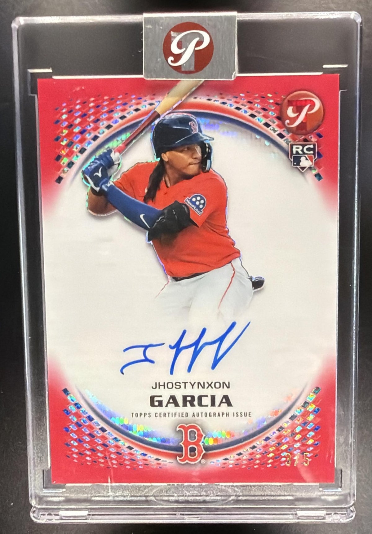 2026 Topps Pristine Jhostynxon Garcia #PA-JG Auto /5 Red Refractor RC