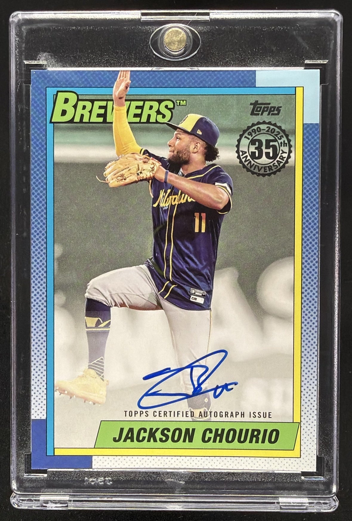 2025 Topps Update Jackson Chourio #90AU-JC 1990 Auto