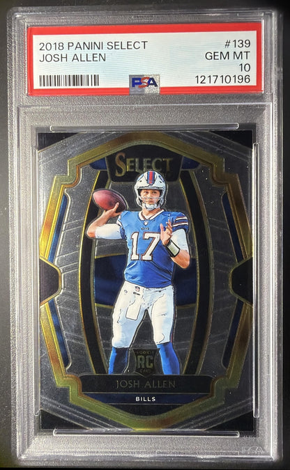 2018 Panini Select Josh Allen #139 RC Premier Level PSA 10