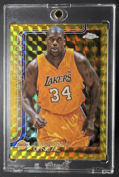 2025-26 Topps Chrome Shaquille O'Neal #242 Geometric Gold Refractor 17/50