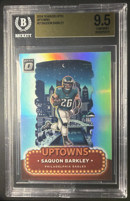 2024 Panini Donruss Optic Saquon Barkley #17 Uptown SSP BGS 9.5