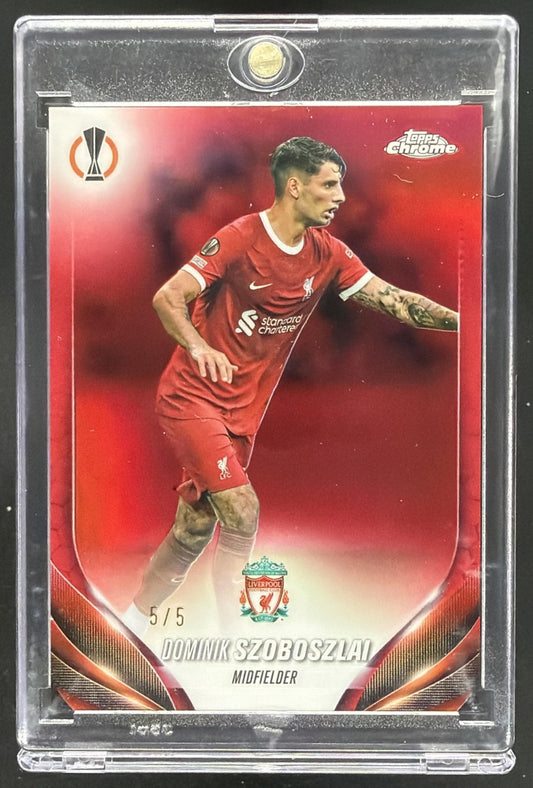 2023 Topps Chrome Sapphire UEFA Club Competitions Dominik Szoboszlai #119 Red /5