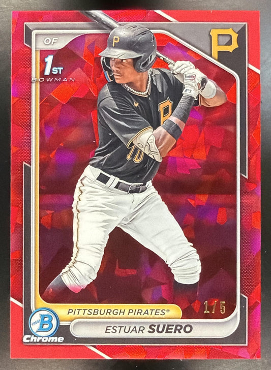 2024 Bowman Sapphire Estuar Suero #BCP-63 Red 1/5 1st Prospect