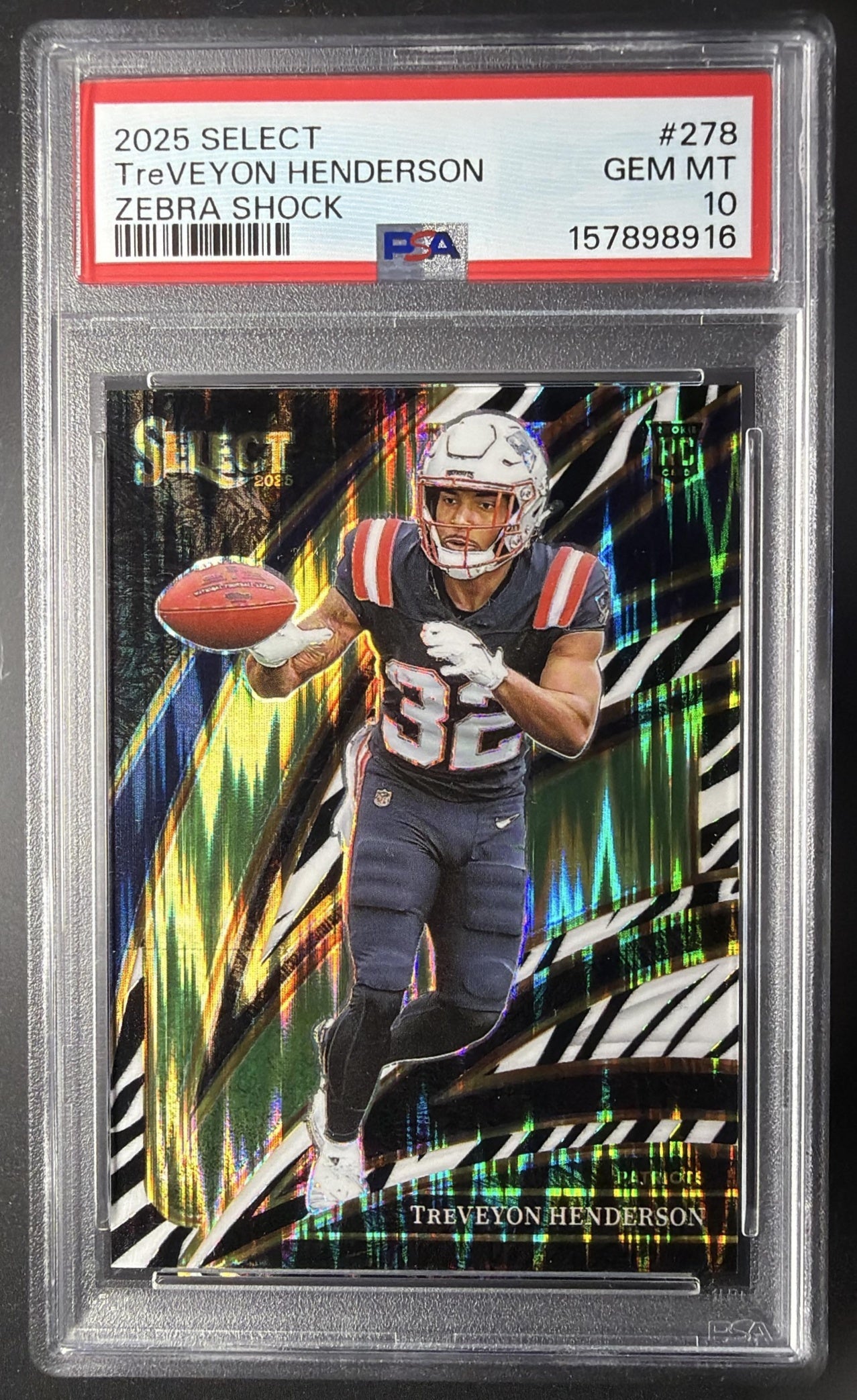 2025 Panini Select TreVeyon Henderson #278 Club Level Zebra Shock Prizm RC PSA 10