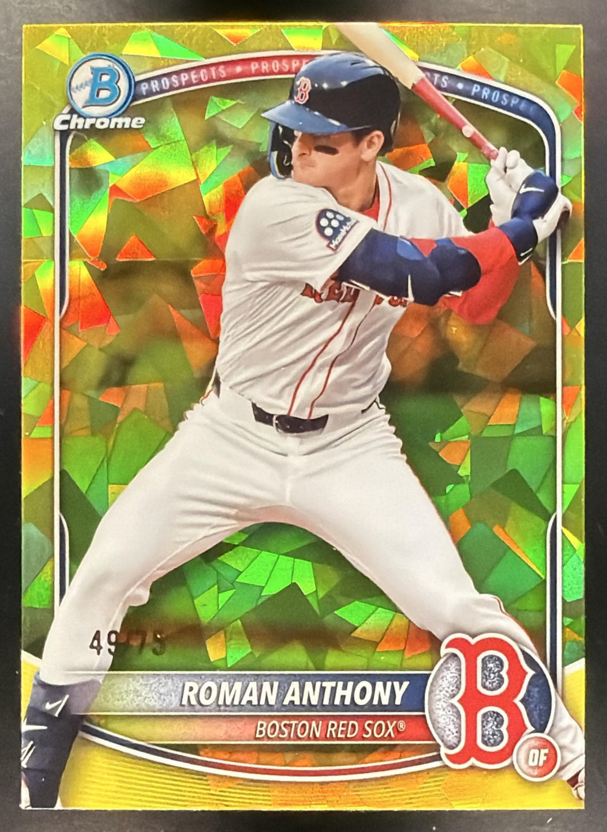 2025 Bowman Chrome Sapphire Roman Anthony #BCP-167 Prospects Yellow Refractor 49/75
