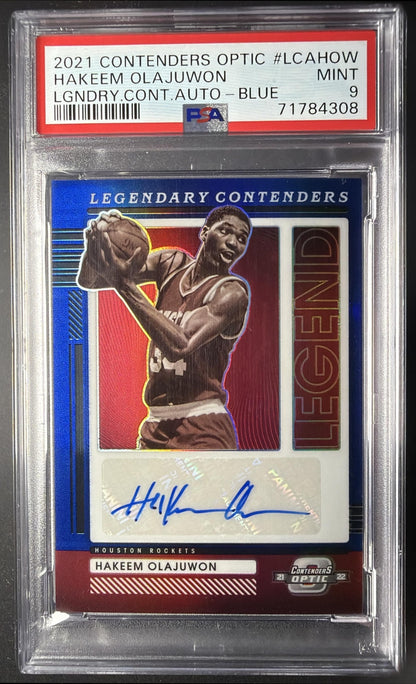 2021 Panini Contenders Optic Hakeem Olajuwon #LCA-HOW Legendary Auto /49 PSA 9