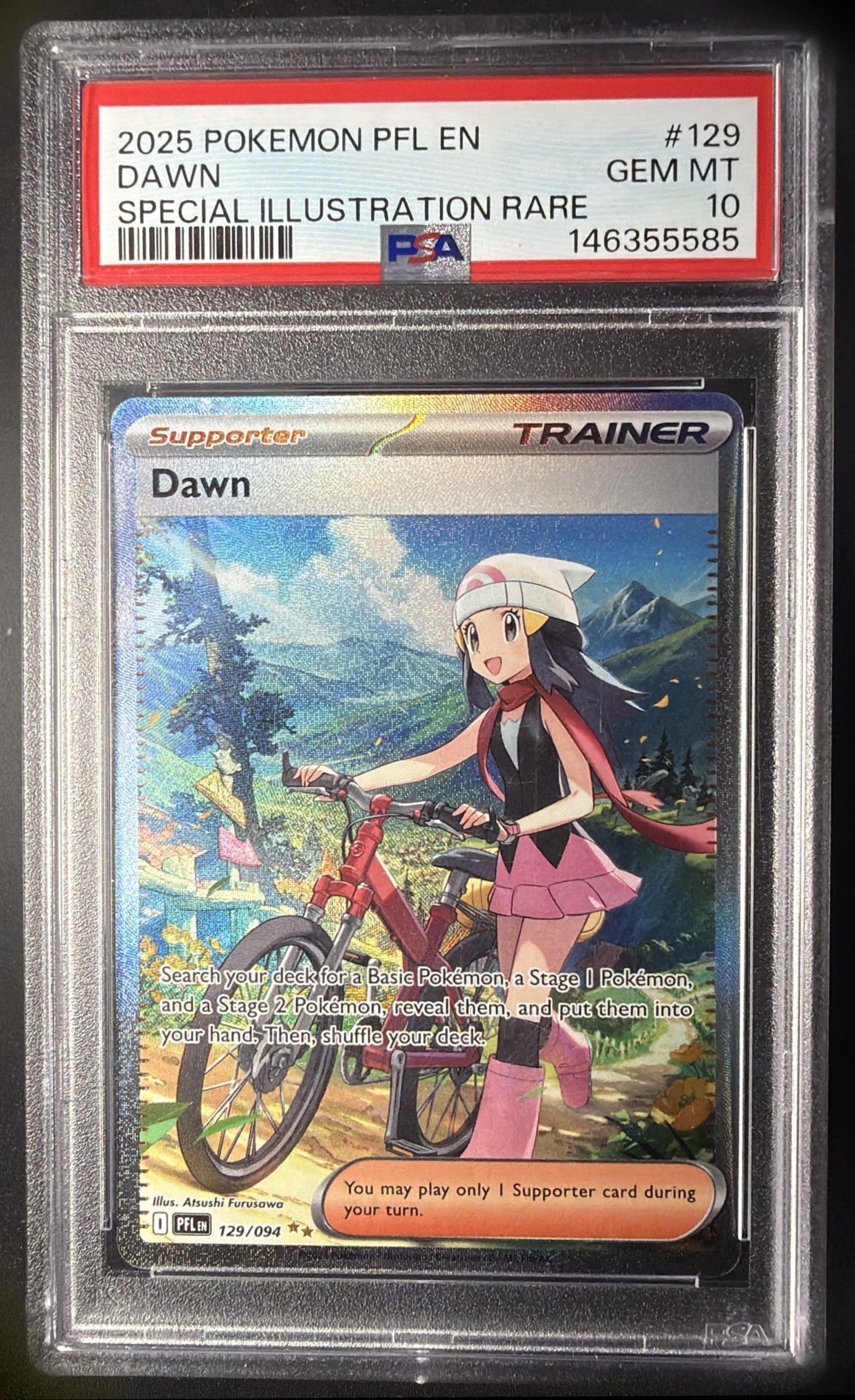 2025 Pokemon Phantasmal Flames Dawn #129/094 Special Illustration Rare PSA 10