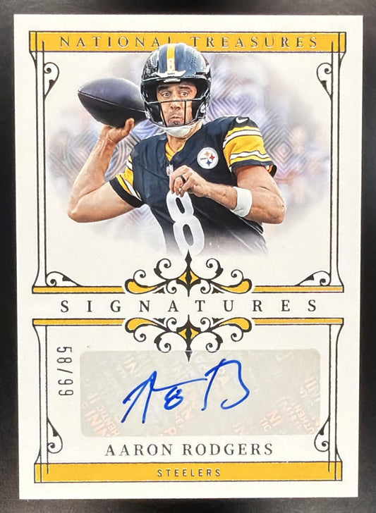 2025 Panini National Treasures Aaron Rodgers #SIG-ARS Signatures 58/99 Auto