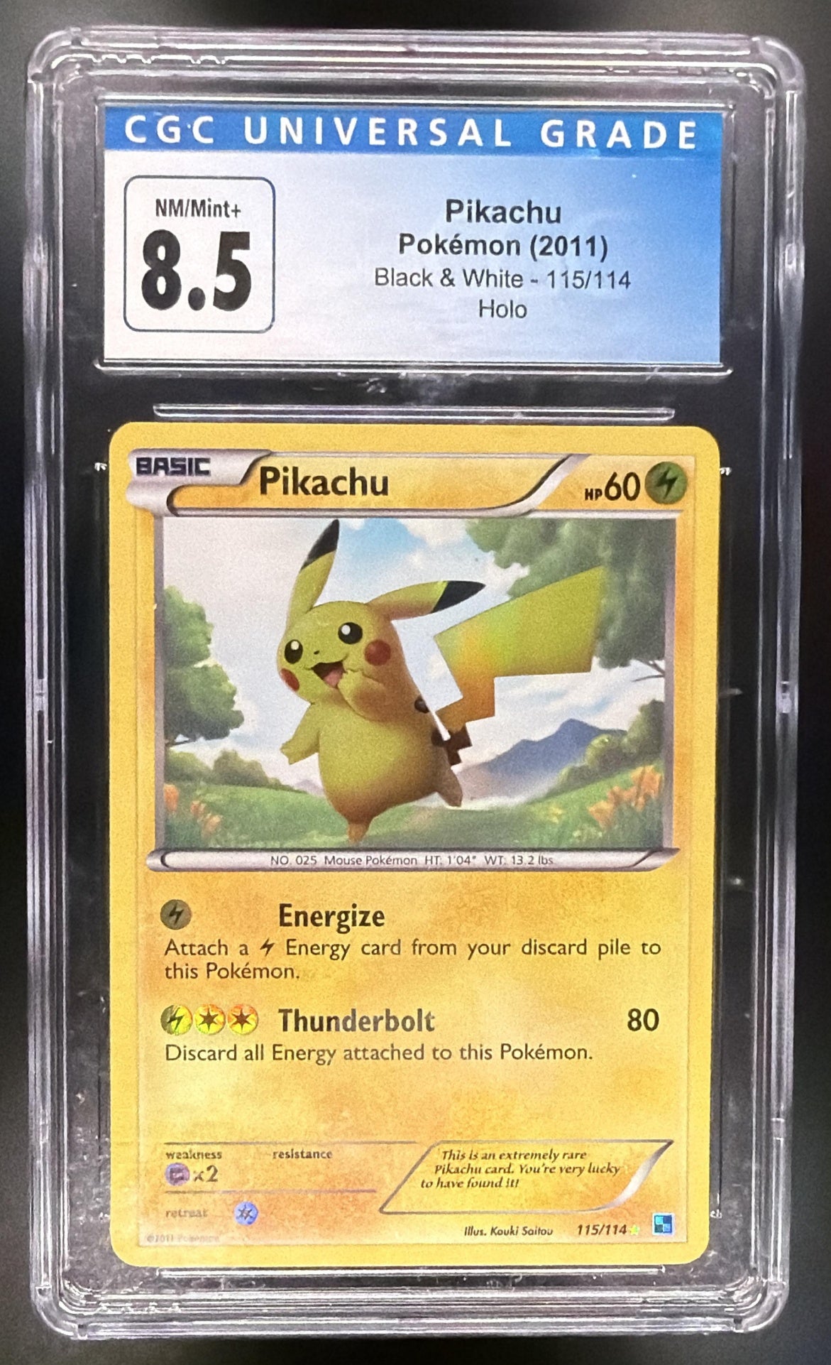 2011 Pokemon Black & White Pikachu 115/114 CGC 8.5