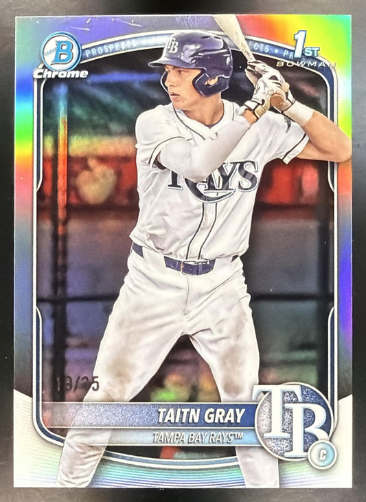 2025 Bowman Draft Taitn Gray #BDC-7 Chrome Refractor 19/35 1st Prospect