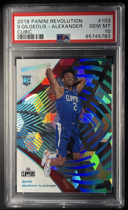 2018-19 Panini Revolution Shai Gilgeous-Alexander #103 Cubic 29/50 RC PSA 10