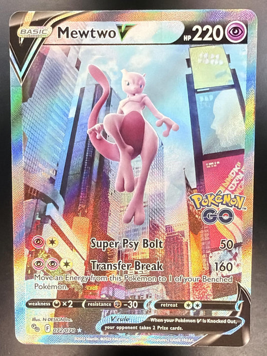 2022 Pokemon Pokemon GO Mewtwo V 072/078 NM
