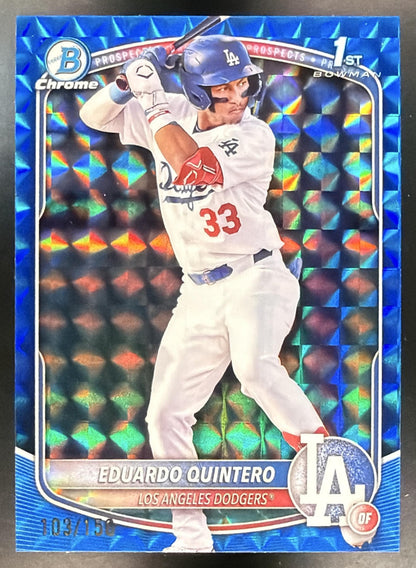 2025 Bowman Eduardo Quintero #BCP-115 Chrome Blue Geometric Refractor 103/150 1st Prospect