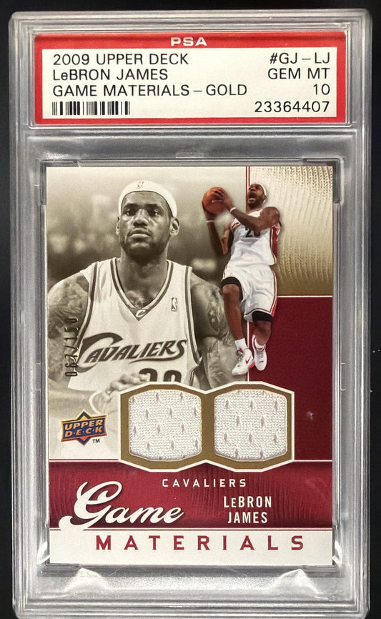 2009-10 Upper Deck LeBron James #GJ-LJ Game Materials Gold /150 PSA 10