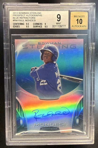 2013 Bowman Sterling Prospect Raul Mondesi #BSAP-RM Blue Refractor Auto 12/25 BGS 9