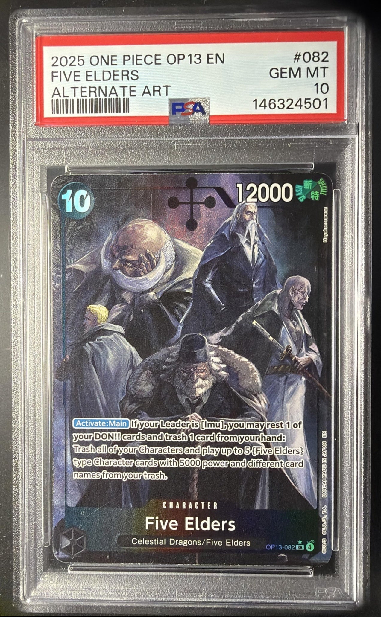 2025 One Piece Carrying On His Will Five Elders #OP13-082 Alternate Art SP PSA 10