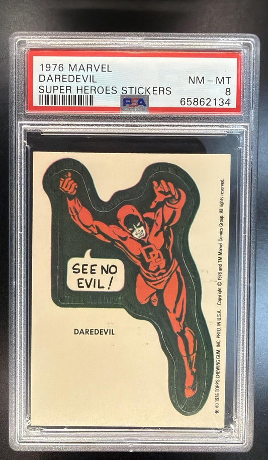 1976 Marvel Daredevil Super Heroes Stickers PSA 8