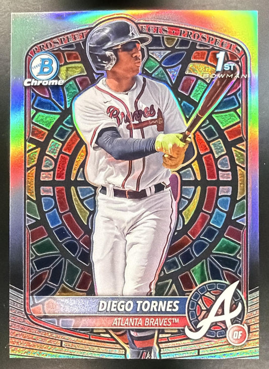 2025 Bowman Chrome Diego Tornes #BCP-214 Etched In Glass Variation