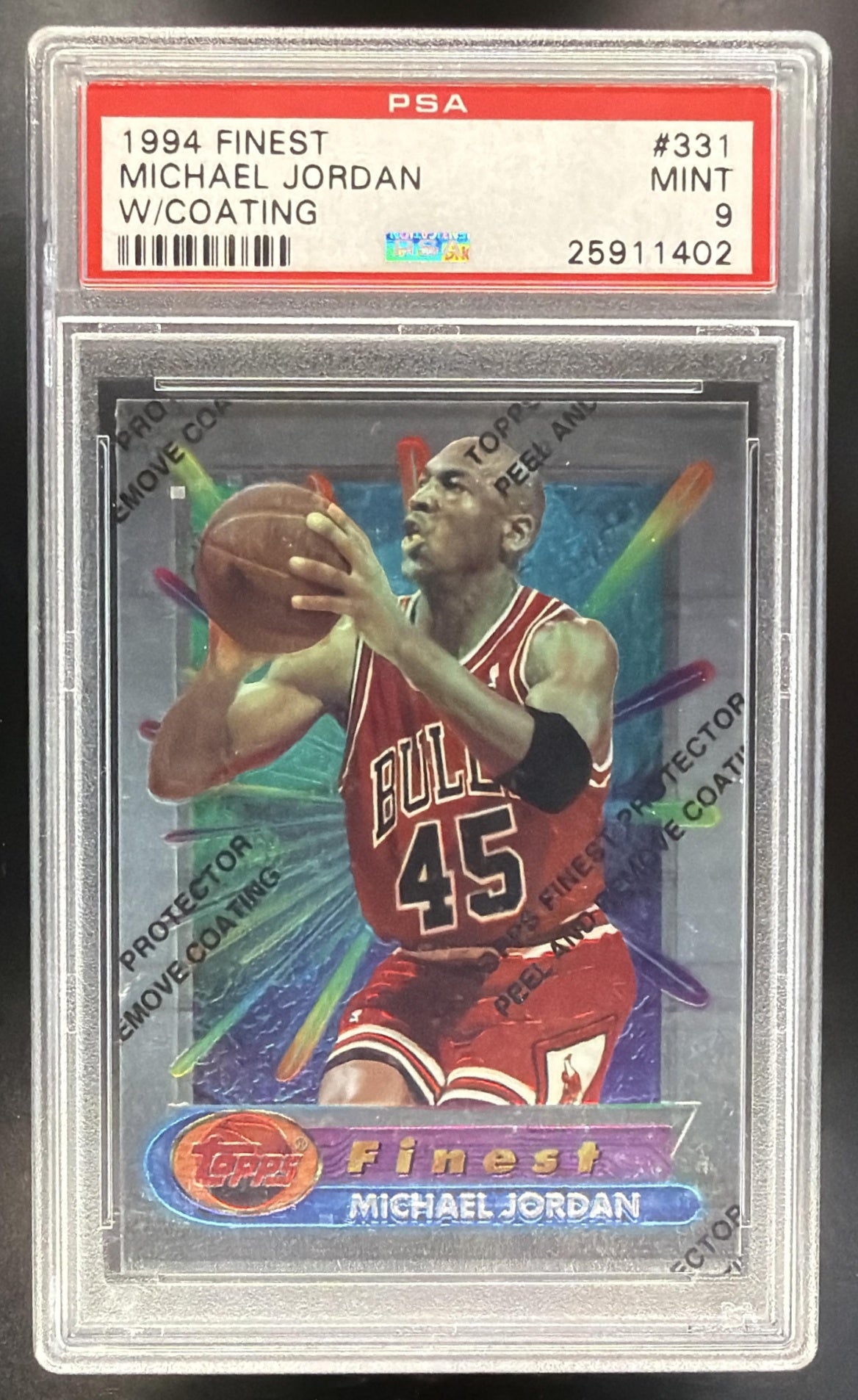 1994-95 Topps Finest Michael Jordan #331 PSA 9 W/Coating