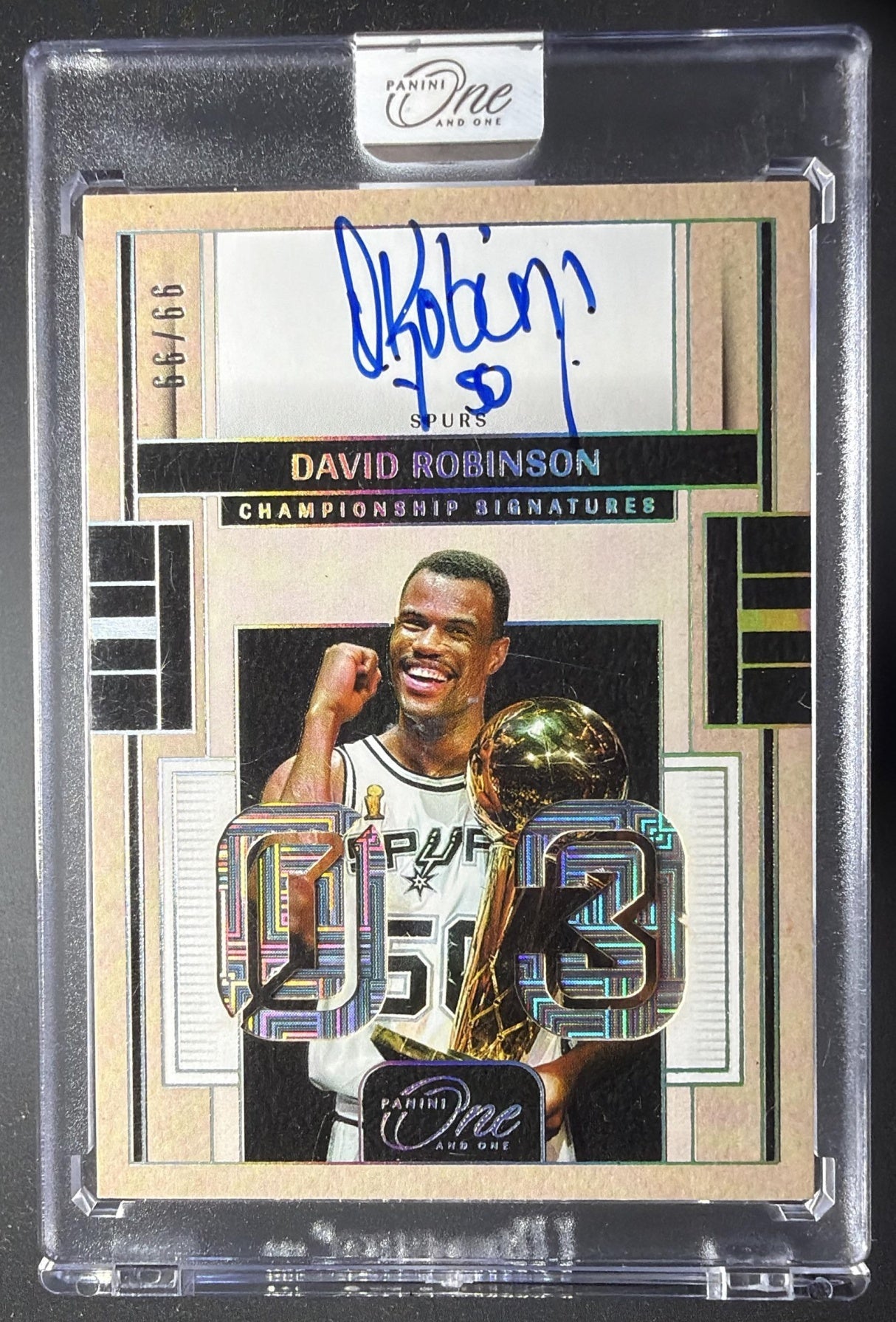 2024 Panini One and One David Robinson #8 One and One Championship Signatures 99/99 Auto