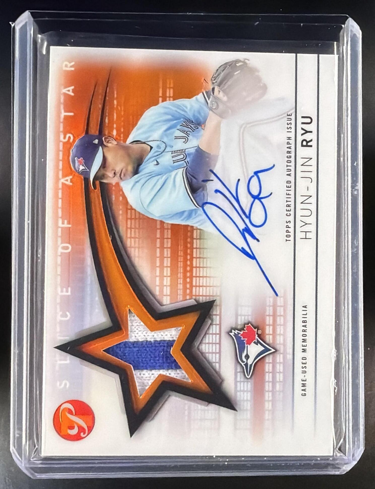 2022 Topps Pristine Baseball Hyun-Jin Ryu #SSAR-HJ Orange Patch Auto 24/25 Blue Jays