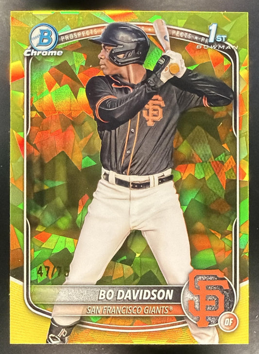 2025 Bowman Chrome Sapphire Bo Davidson #BCP-206 1st Yellow 47/75 Prospect