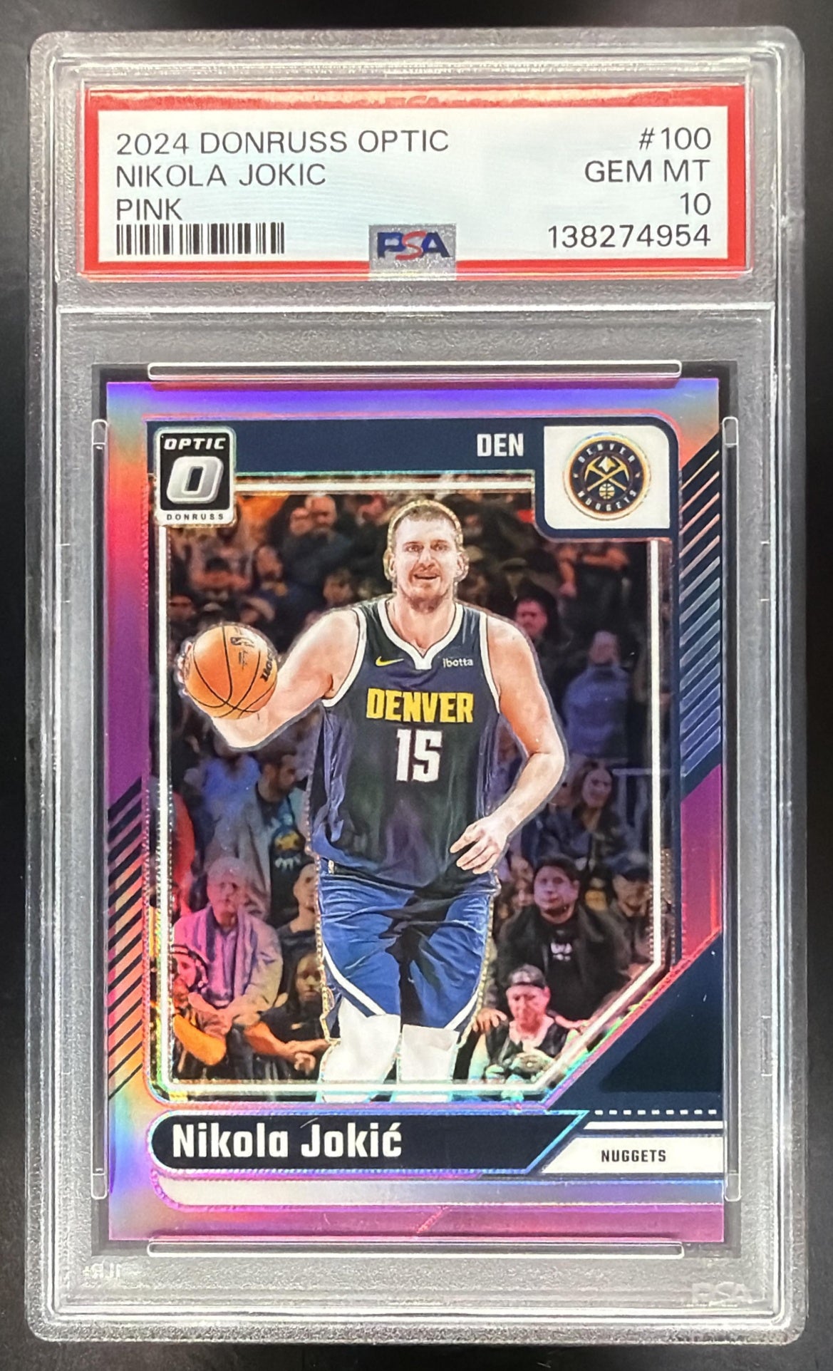 2024-25 Panini Donruss Optic Nikola Jokic #100 Pink Prizm 1/25 PSA 10