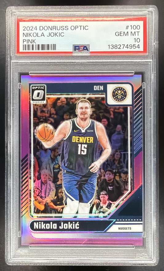 2024-25 Panini Donruss Optic Nikola Jokic #100 Pink Prizm 1/25 PSA 10