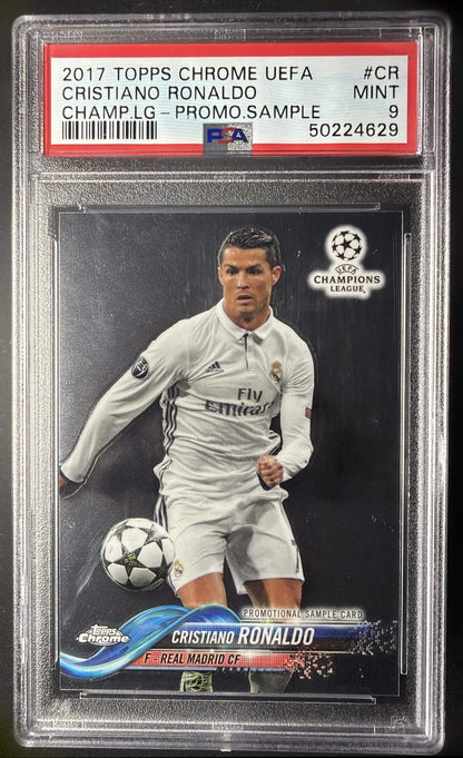 2018 Topps Museum Collection UEFA Champions League Cristiano Ronaldo #75 Promo Sample PSA 9