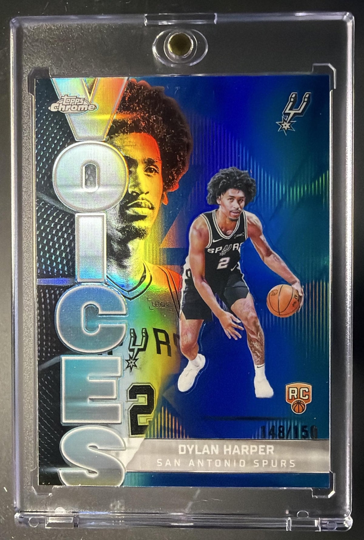 2025-26 Topps Chrome Dylan Harper #VS-7 Voices Blue Refractor 18/150 RC