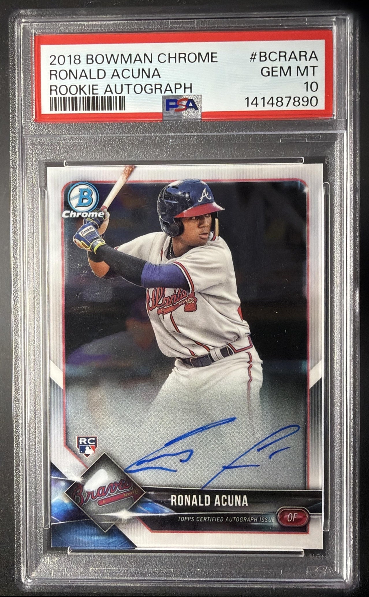 2018 Bowman Chrome Ronald Acuna #BCRA-RA Rookie Auto RC PSA 10