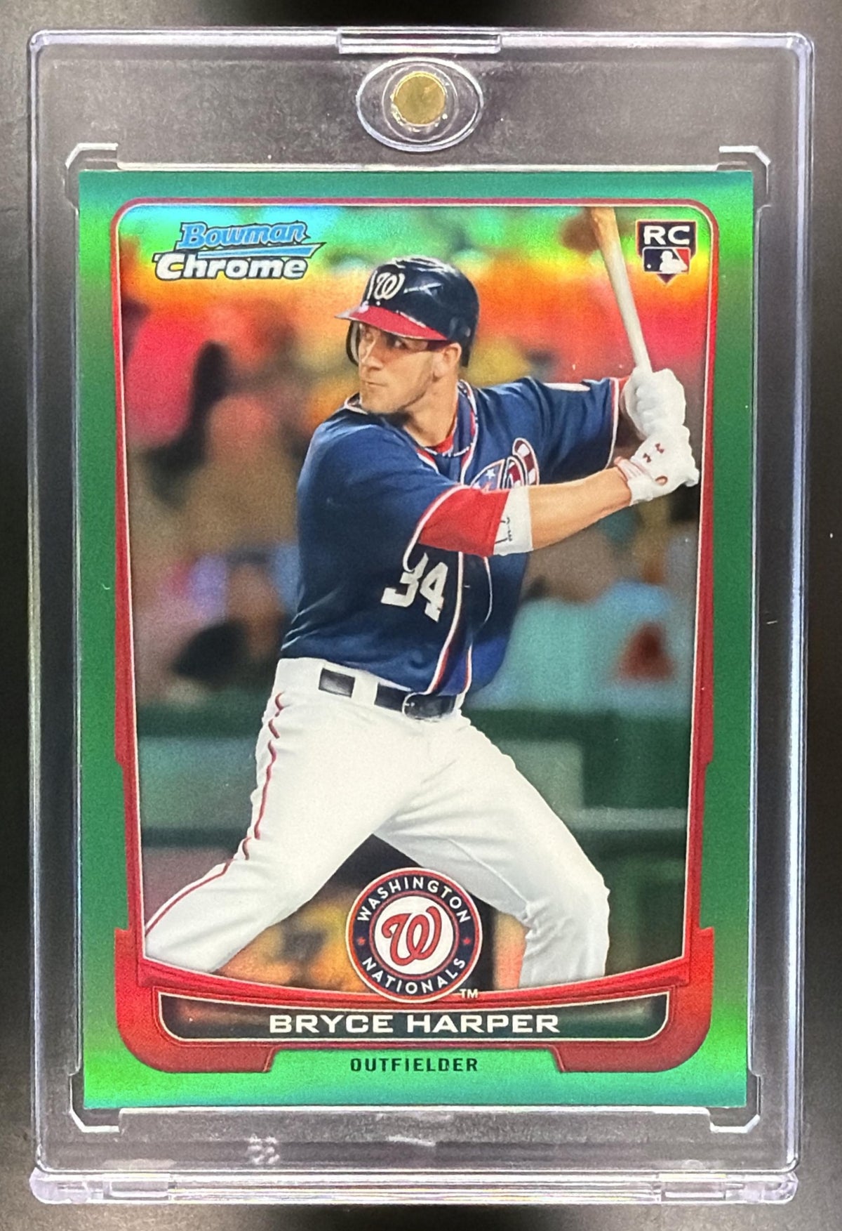 2012 Bowman Chrome Bryce Harper #214 Green Refractor RC