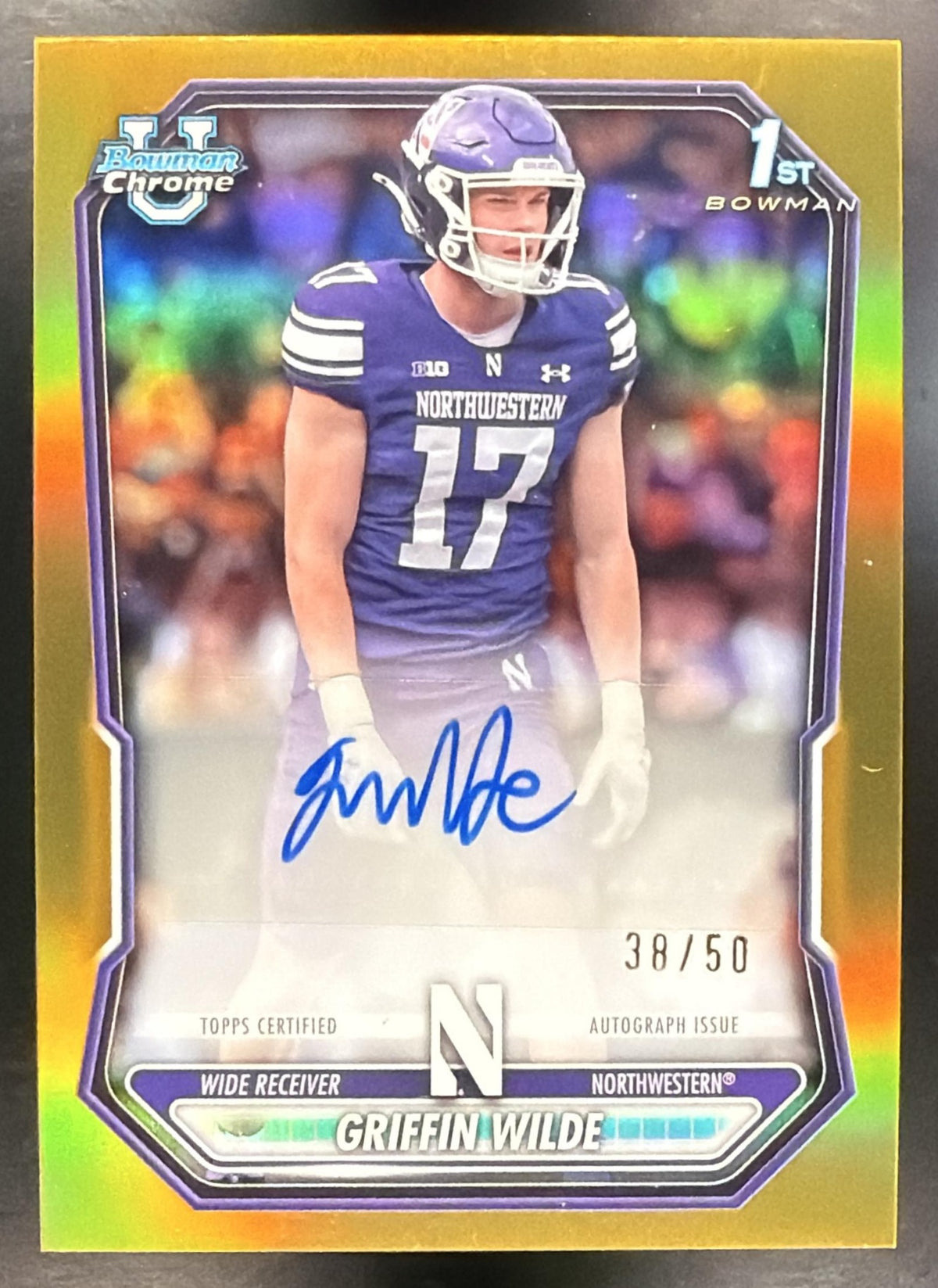 2026 Bowman Griffin Wilde #BCPA-GW Chrome Auto Gold Refractor 38/50 1st Prospect