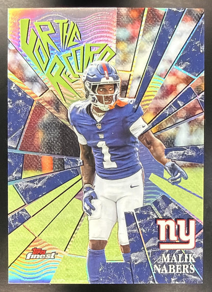 2025 Topps Finest Football Malik Nabers #FTR-7 For The Record SSP