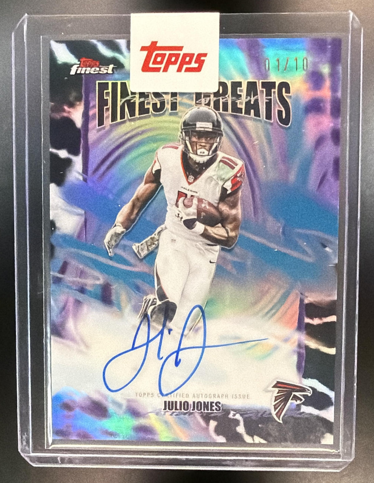 2025 Topps Finest Julio Jones #FGA-JJ Greats Auto Black Refractor 1/10