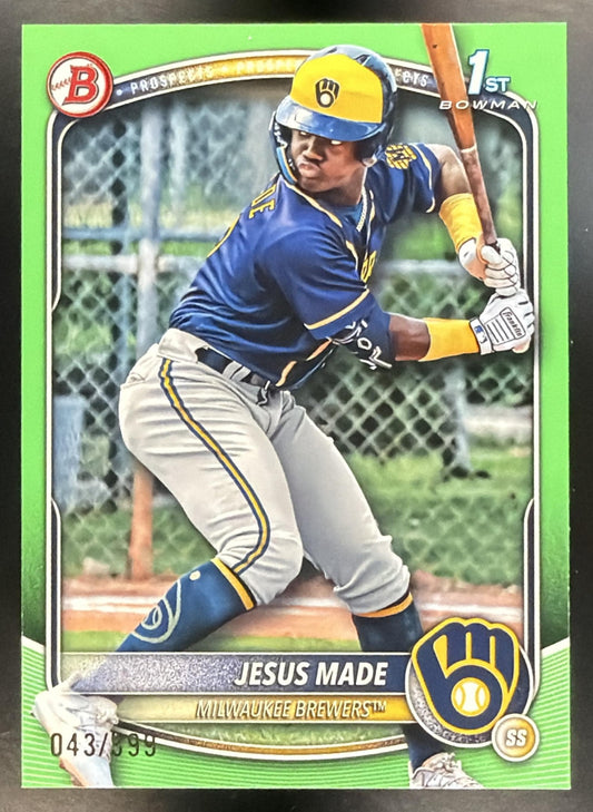 2025 Bowman Jesus Made #BP-66 Prospects Neon Green Border 43/399
