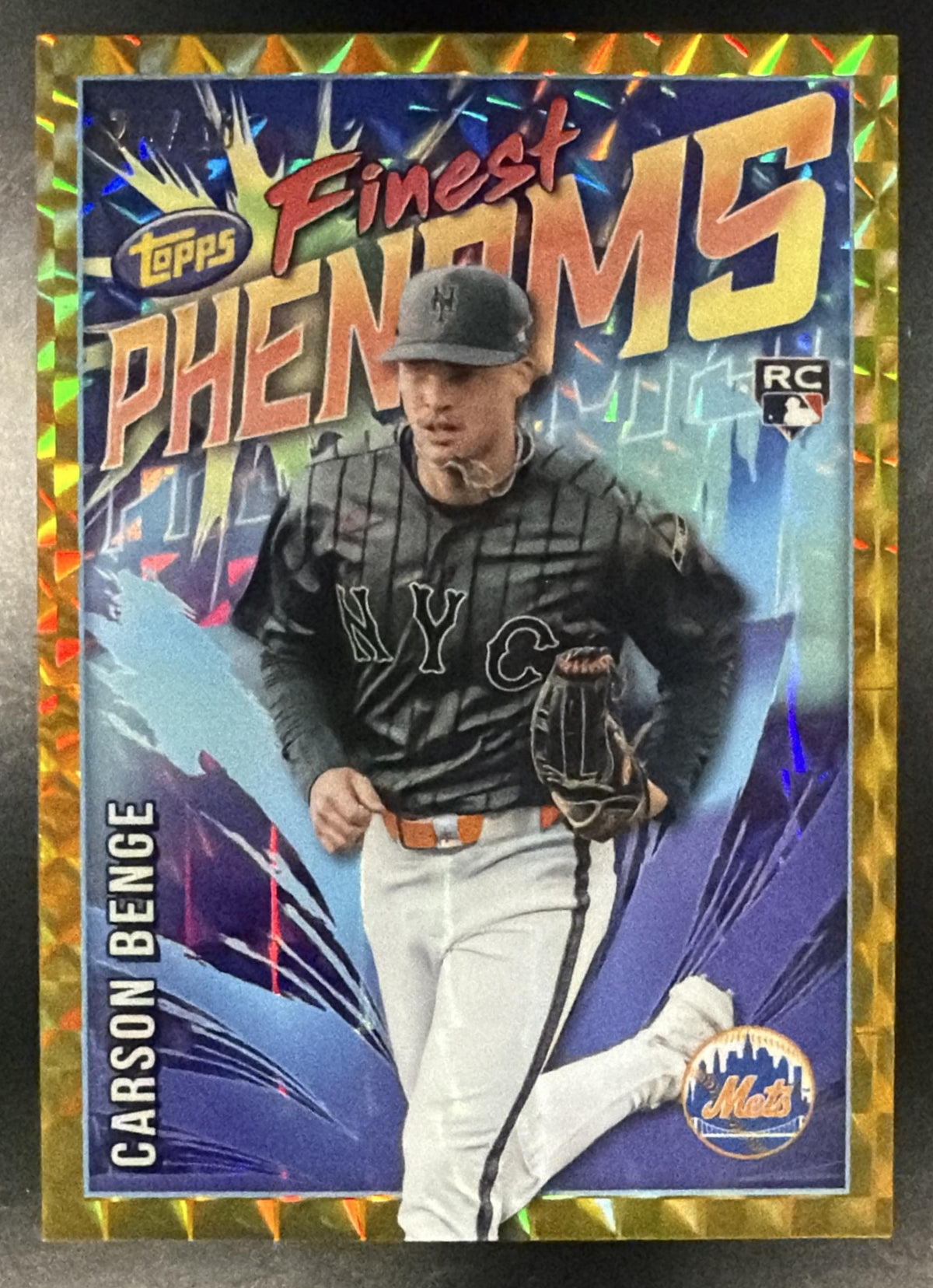 2026 Topps Finest Carson Benge #FF-20 Phenoms Gold Geometric Refractor 24/50 RC