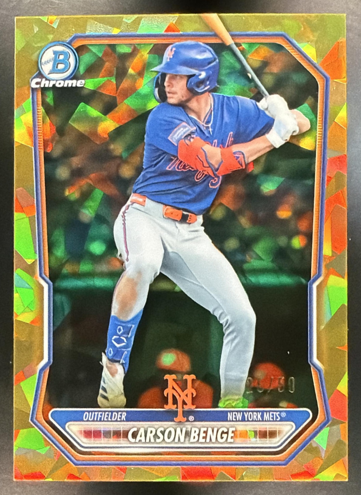 2026 Bowman Sapphire Carson Benge #BCP-111 Gold 26/50 Prospects