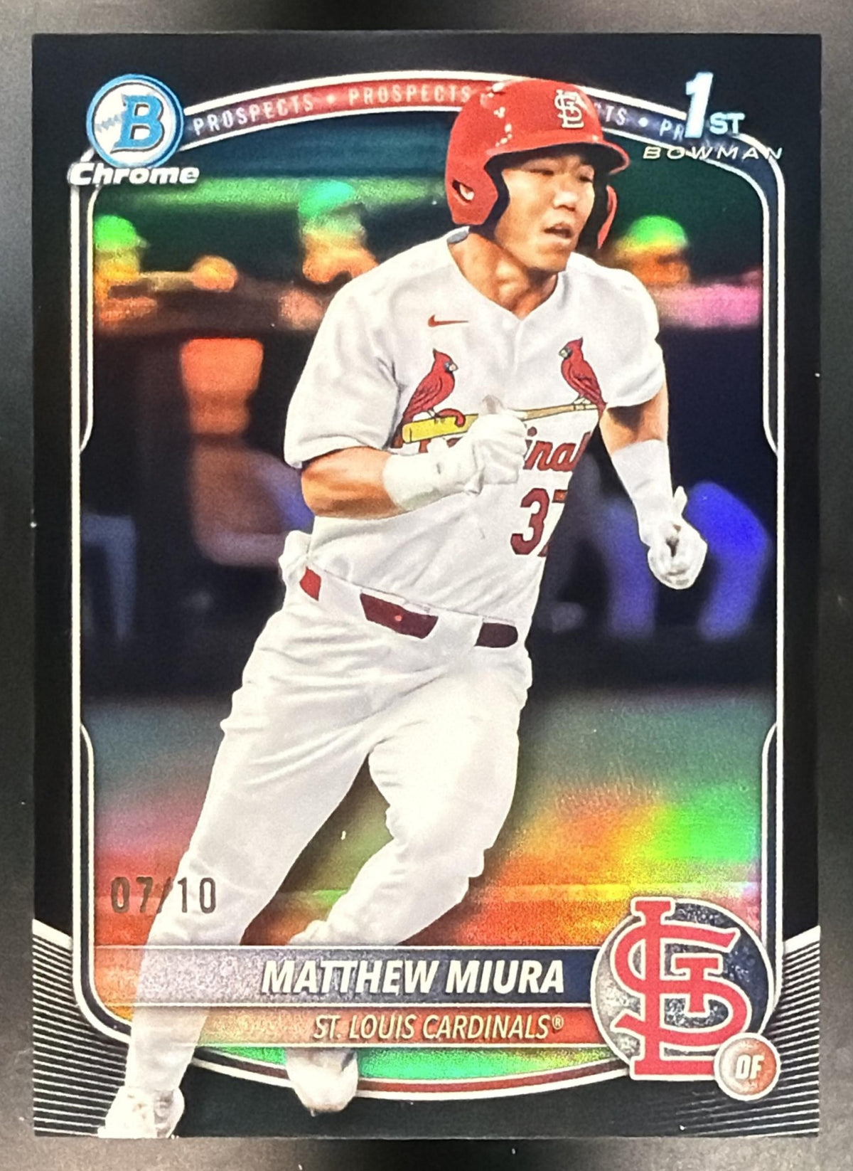 2025 Bowman Draft Matthew Miura #BDC-57 Chrome Black Refractor 7/10 1st Prospect