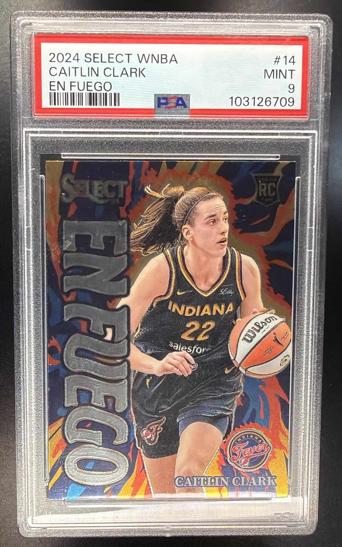 2024 Panini Select WNBA Caitlin Clark #14 En Fuego RC PSA 9