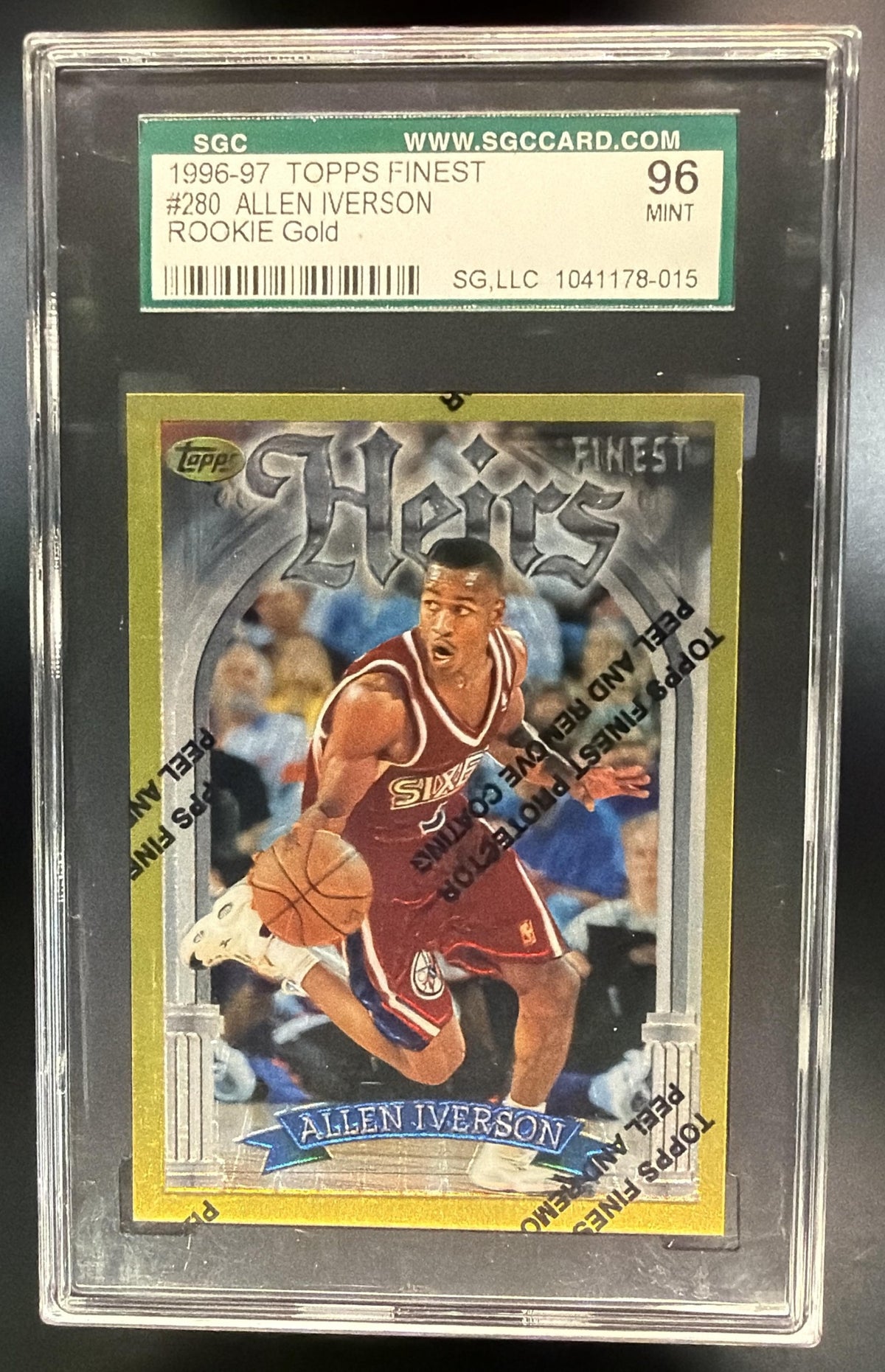 1996-97 Topps Finest Allen Iverson #280 Gold SGC 96 Mint