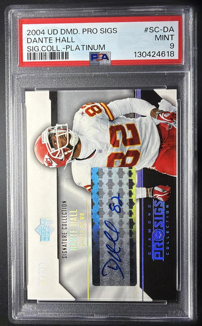 2004 Upper Deck Diamond Pro Sigs Dante Hall #SC-DA Platinum /10 Auto PSA 9