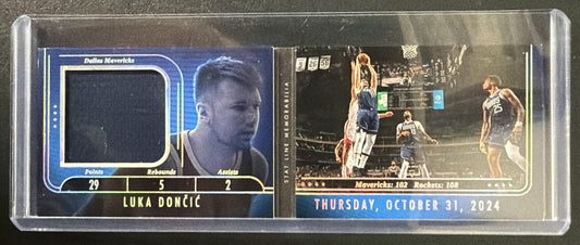 2024-25 Panini Silhouette Luka Doncic #9 Stat Line Memorabilia Booklet 10/25