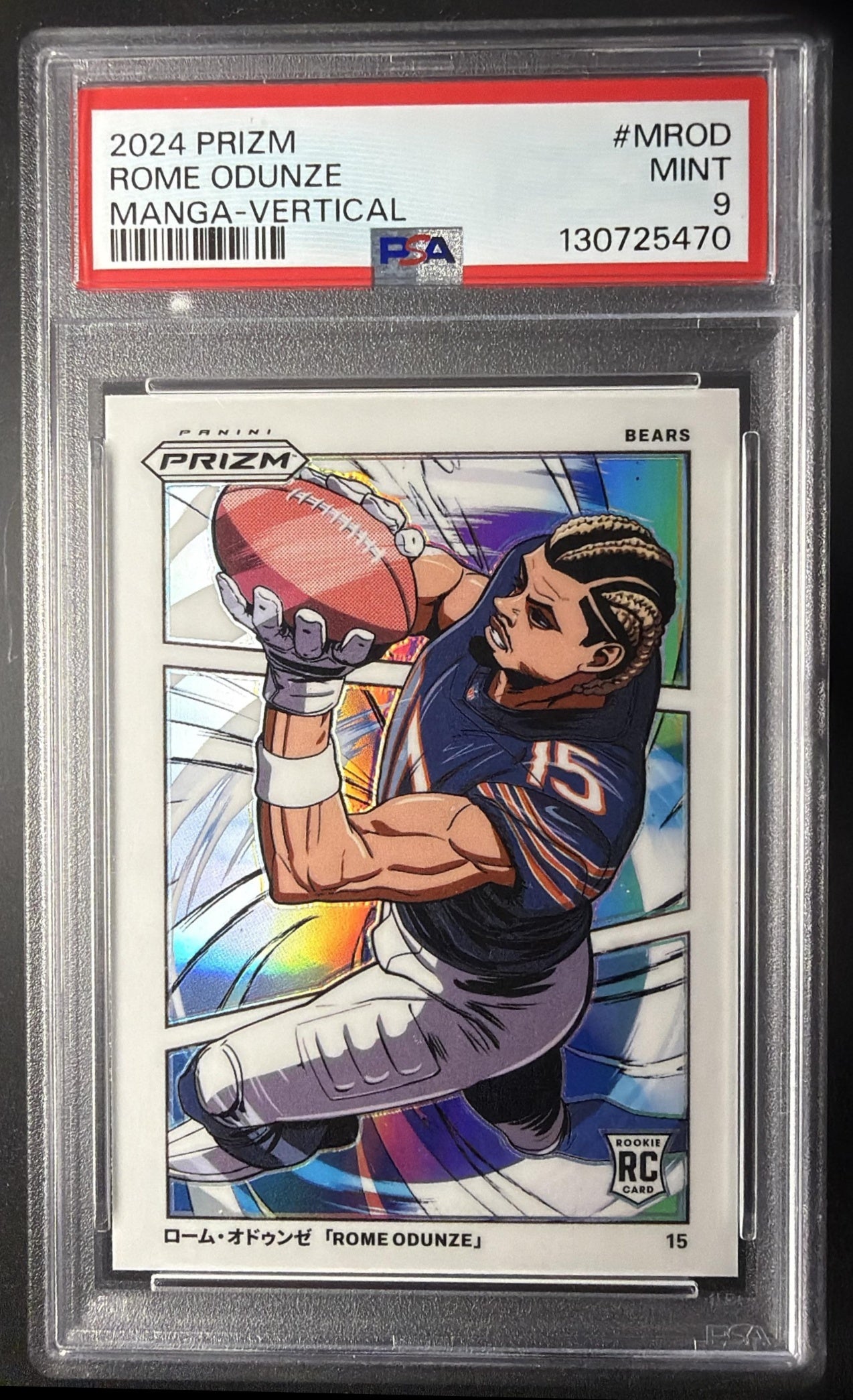 2024 Panini Prizm Rome Odunze #M-ROD Manga Vertical RC PSA 9