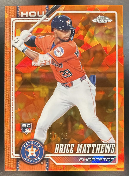 2026 Topps Chrome Sapphire Brice Matthews #169 Orange Refractor 17/25 RC