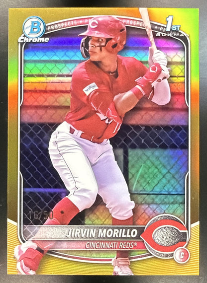 2025 Bowman Chrome Jirvin Morillo #BCP-160 Gold Refractor 16/50 1st Prospect