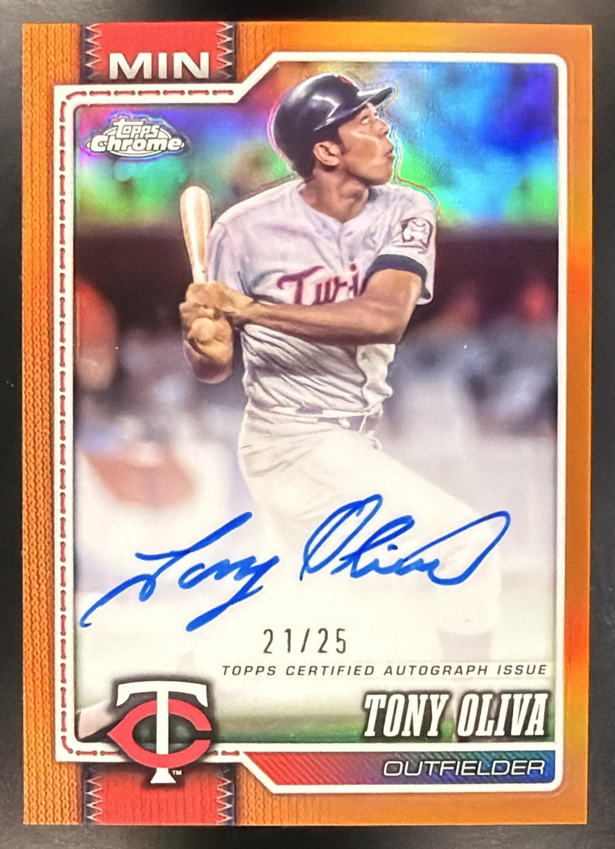 2026 Topps Chrome Baseball Tony Oliva #CLA-TO Orange Legend Auto 21/25 SSP