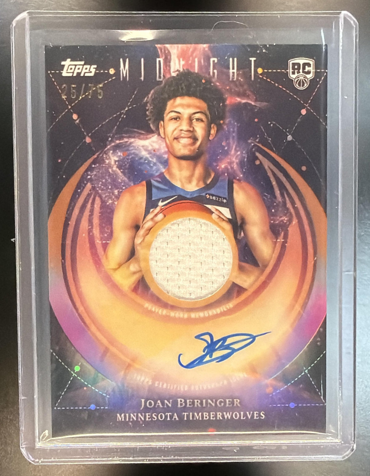 2025-26 Topps Midnight NBA Joan Beringer #RJA-JB 25/75 Rookie Patch Auto Timberwolves