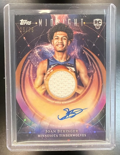 2025-26 Topps Midnight NBA Joan Beringer #RJA-JB 25/75 Rookie Patch Auto Timberwolves