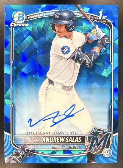 2025 Bowman Sapphire Baseball Andrew Salas #CPSA-AS 1st Blue Auto 147/199